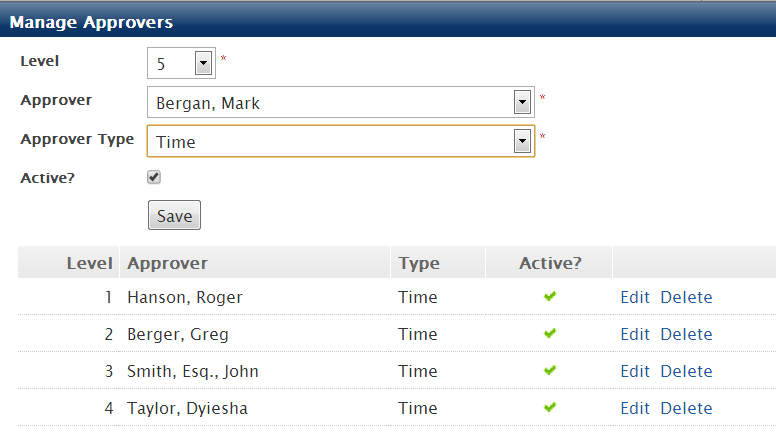 Multiple Approvers for time entries Multiple Approvers for time entries
