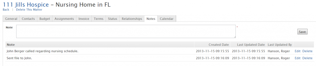 Notes for projects and matters Notes for projects and matters