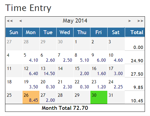 Calendar TimeSolve Calendar