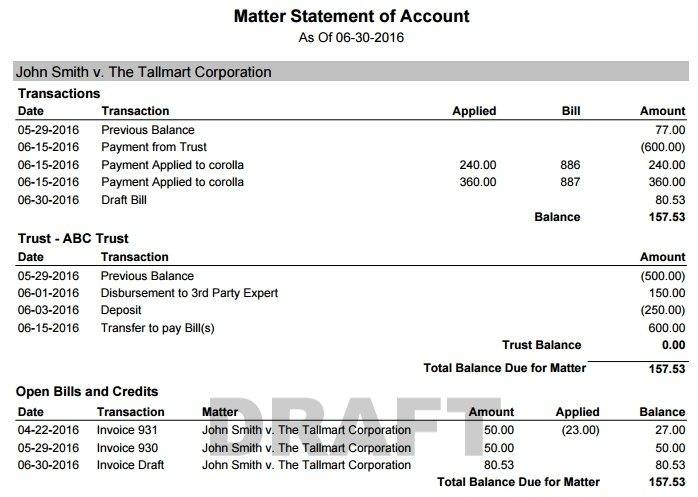 New Trust Account Statement Features
