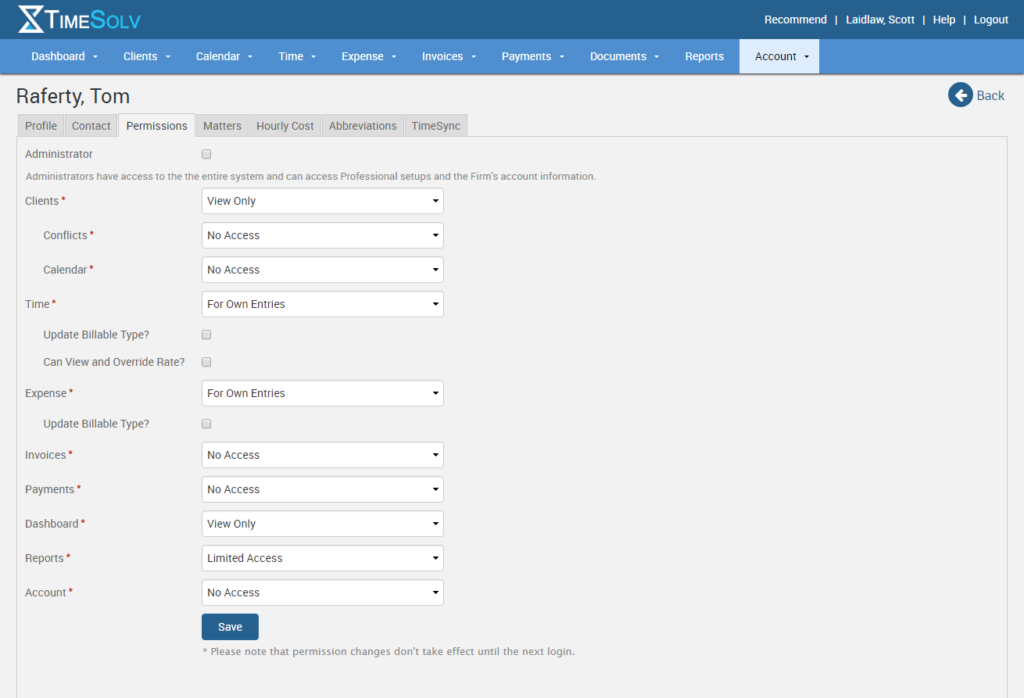 Timekeeper Permissions