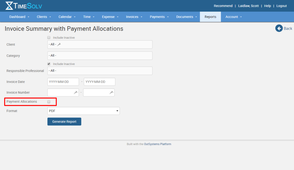 Invoice Summary screenshot