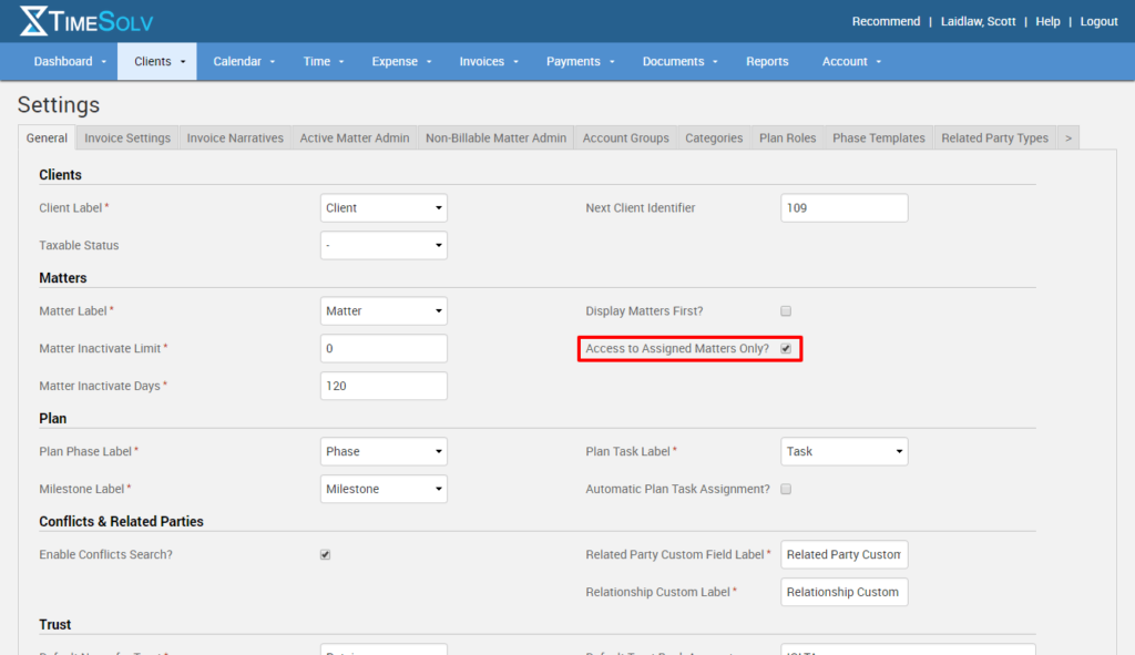 Client-settings