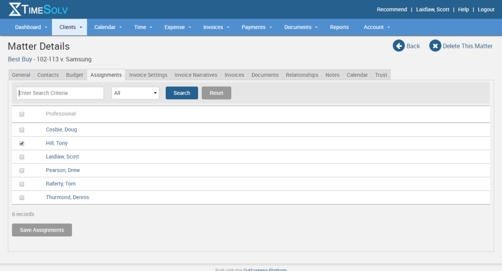 Client settings